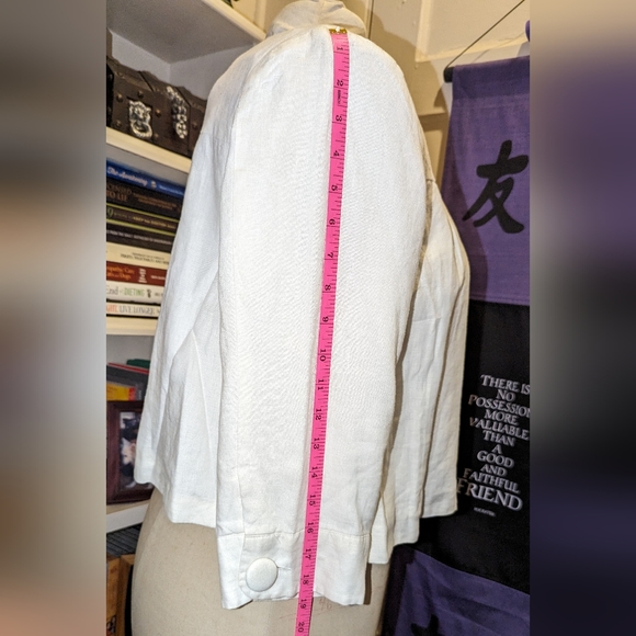 Spiegel Short Jacket size 16 lightweight linen cotton lined off-white - Picture 3 of 8